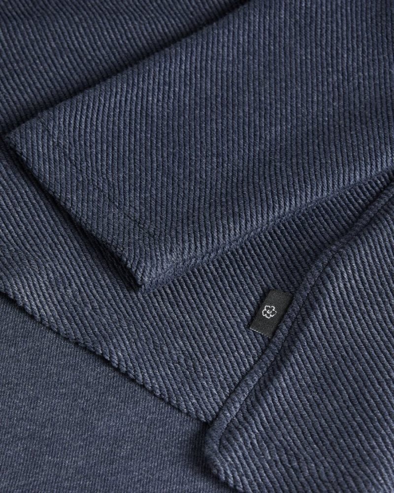 Dark Blue Ted Baker Millom Long Sleeve Textured Half Zip Jumper Jumpers & Knitwear | APVOULC-07
