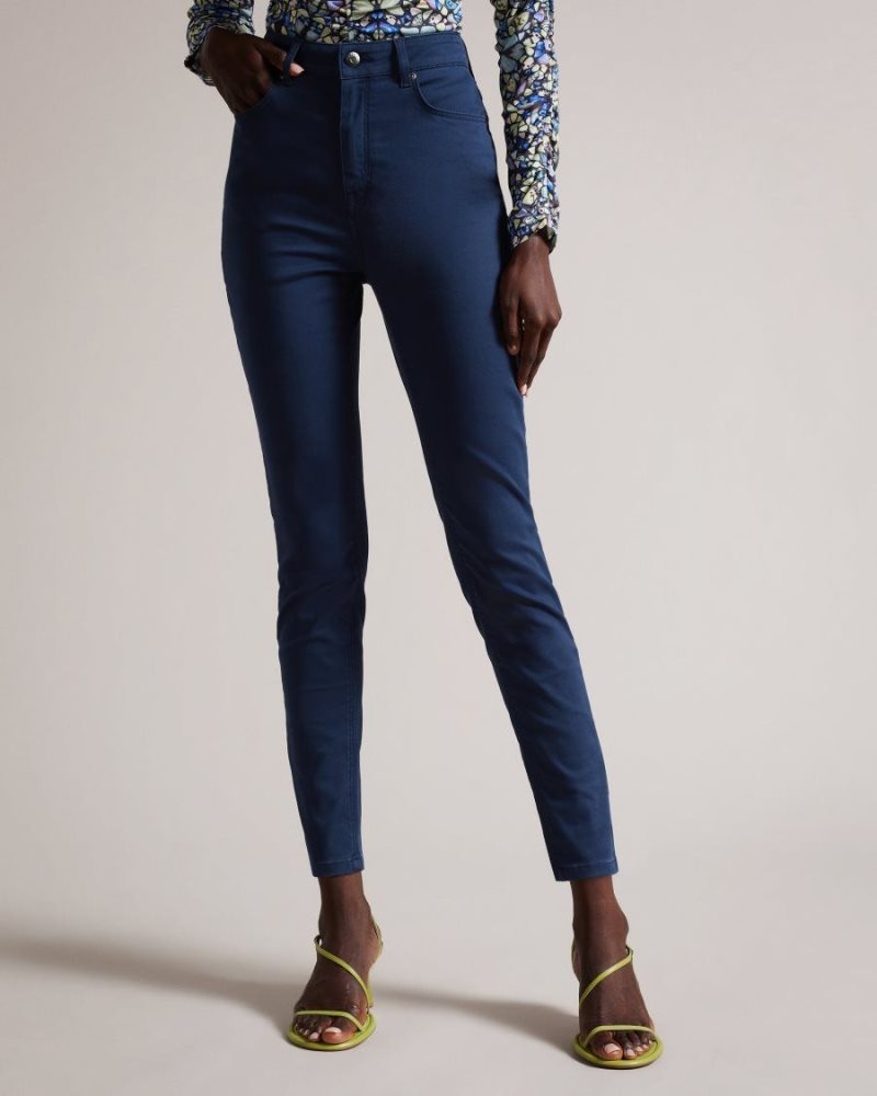 Dark Blue Ted Baker Sophaa Skinny Fit Sateen Jeans Jeans | QFAPYCE-59