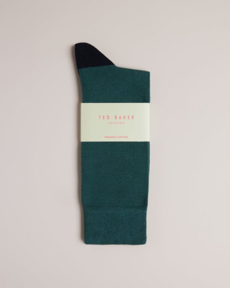 Dark Green Ted Baker Clasic Plain Socks Socks | CTHKFIW-36