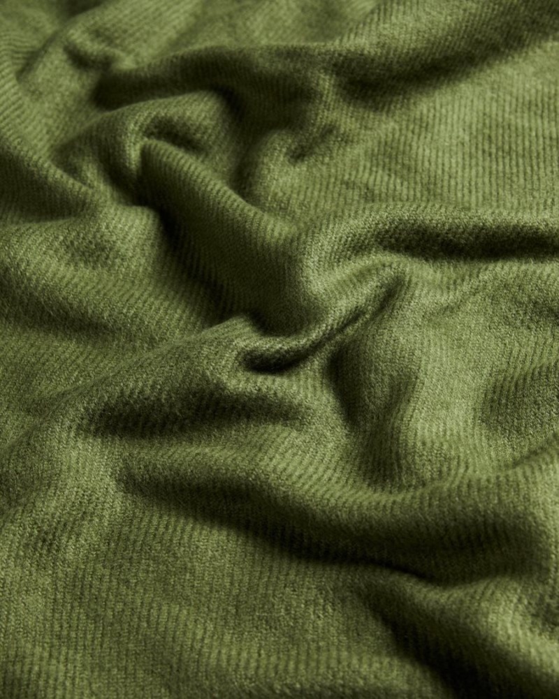 Dark Green Ted Baker Katy Reversible Woven Scarf Scarves | PAYFNRL-70