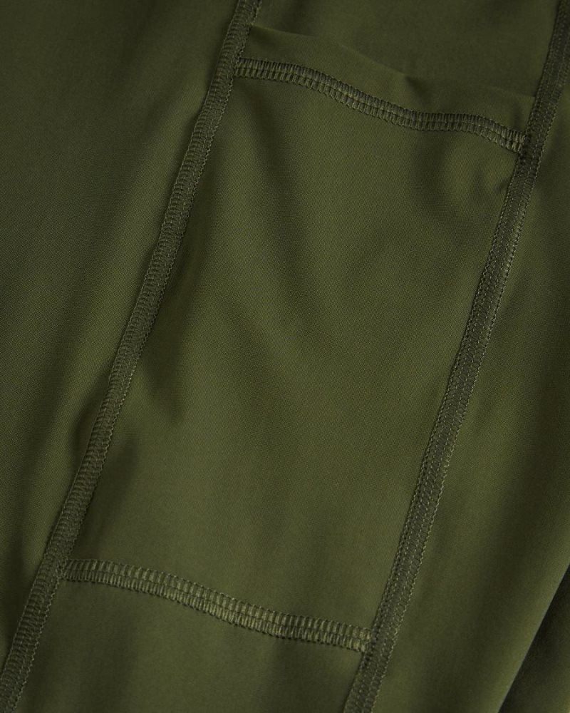 Dark Green Ted Baker Llaneyy Breathable Branded Leggings Trousers & Shorts | TNIFAPE-21