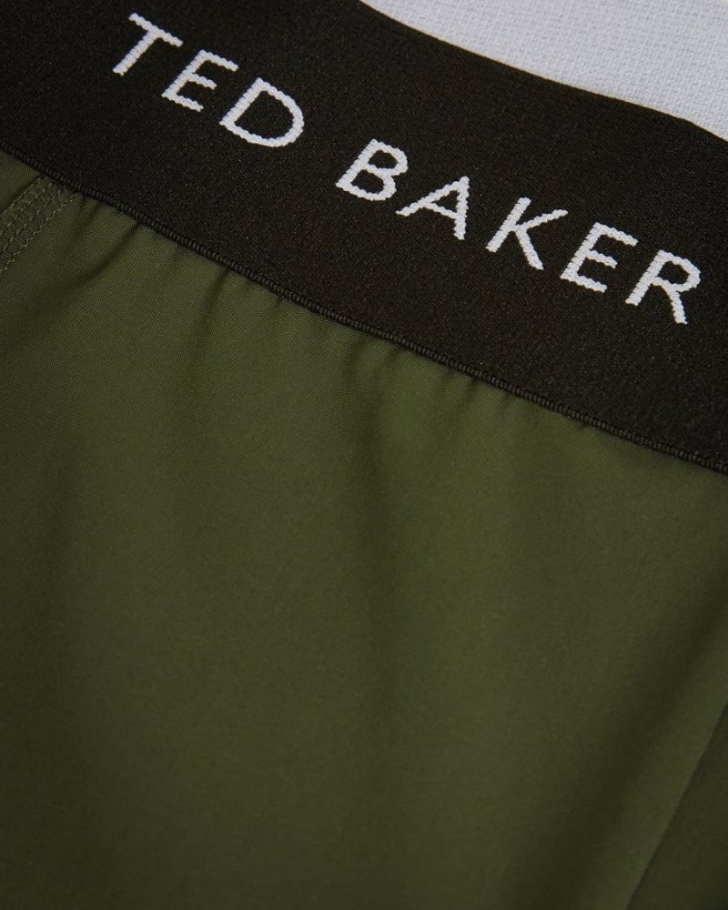 Dark Green Ted Baker Llaneyy Breathable Branded Leggings Trousers & Shorts | TNIFAPE-21