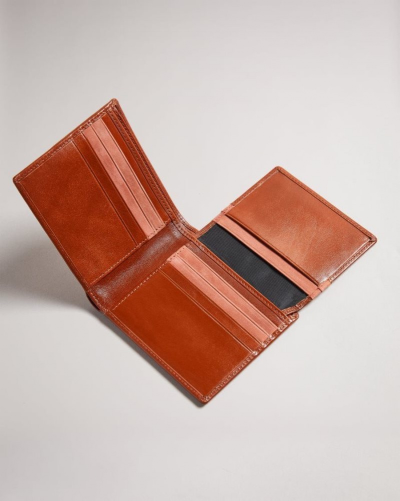 Dark Orange Ted Baker Sammed Folded Leather Wallet Wallets & Cardholders | LQZXRND-29