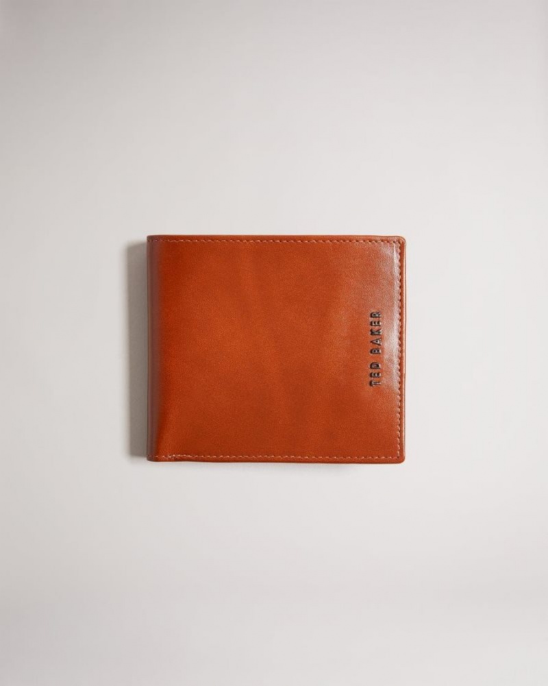 Dark Orange Ted Baker Sammed Folded Leather Wallet Wallets & Cardholders | LQZXRND-29