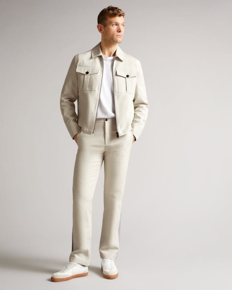 Ecru Ted Baker Bodley Double Faced Short Jacket Coats & Jackets | PNIFDQT-63