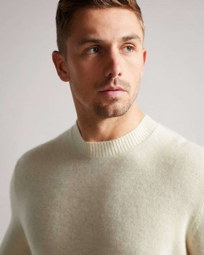 Ecru Ted Baker Chaplin Cashmere Crew Neck Jumper Jumpers & Knitwear | KVBLCJN-74