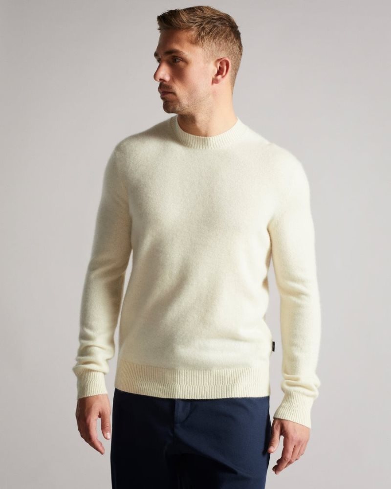 Ecru Ted Baker Chaplin Cashmere Crew Neck Jumper Jumpers & Knitwear | KVBLCJN-74