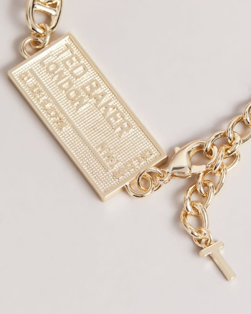 Gold Colour Ted Baker Persha Postcode Bracelet Jewellery | WPEFXGB-94