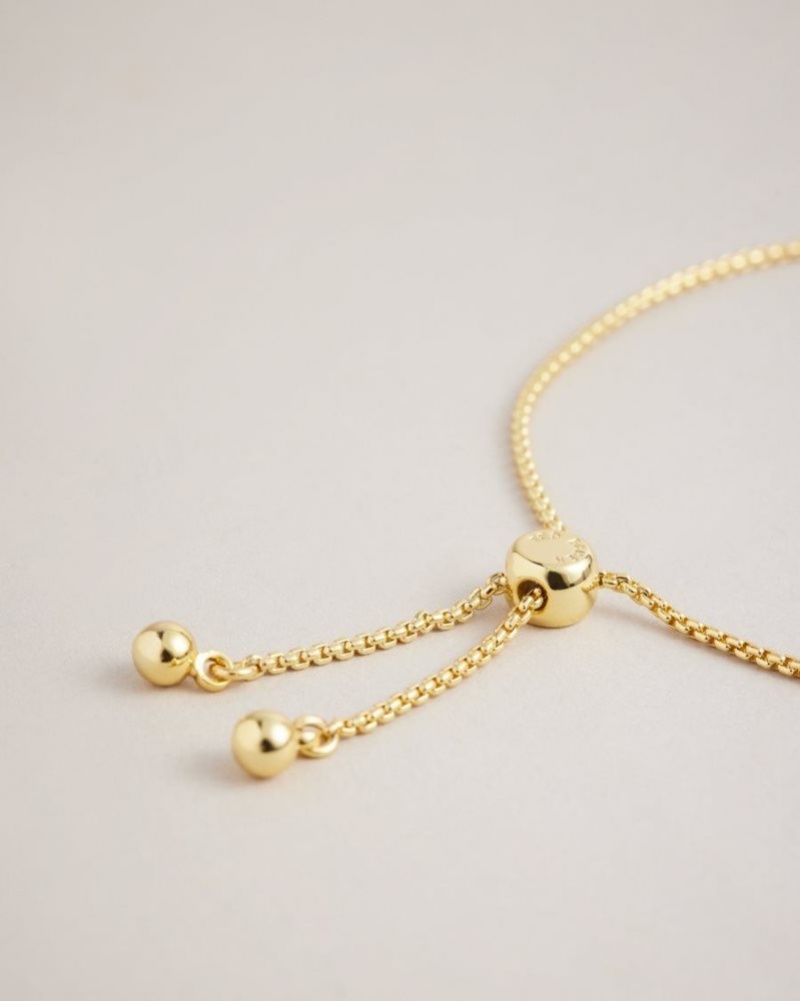 Gold Colour Ted Baker Sarsaa Crystal Charm Bracelet Jewellery | ACVZEFB-30