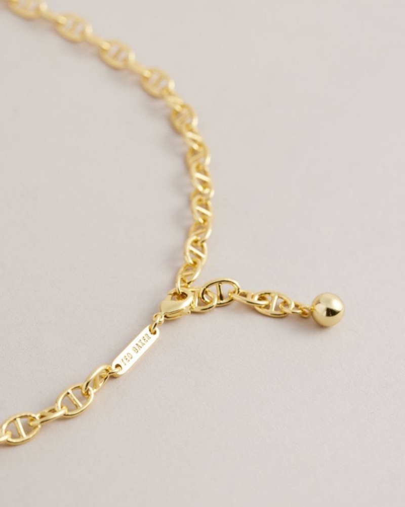 Gold Colour Ted Baker Srenety Spiral Shell Statement Necklace Jewellery | JSBVNZA-37