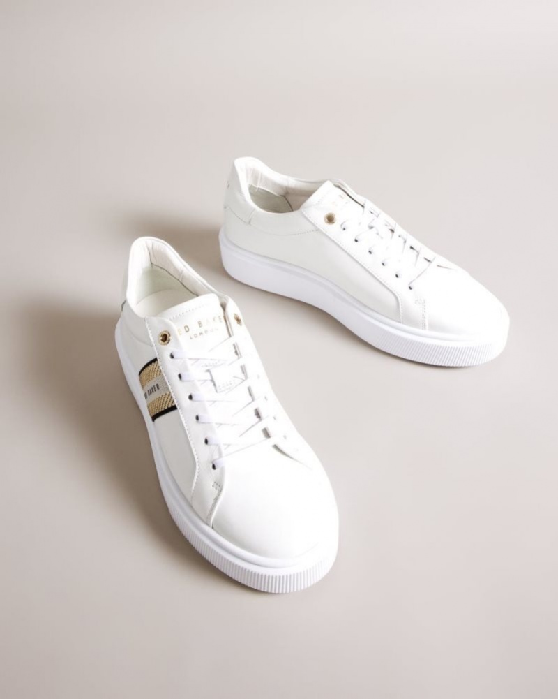 Gold Ted Baker Lornie Platform Webbing Trainers Trainers | WHDVRNL-16