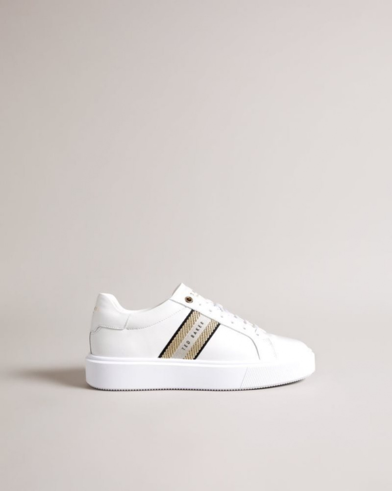 Gold Ted Baker Lornie Platform Webbing Trainers Trainers | DFSUOJR-64