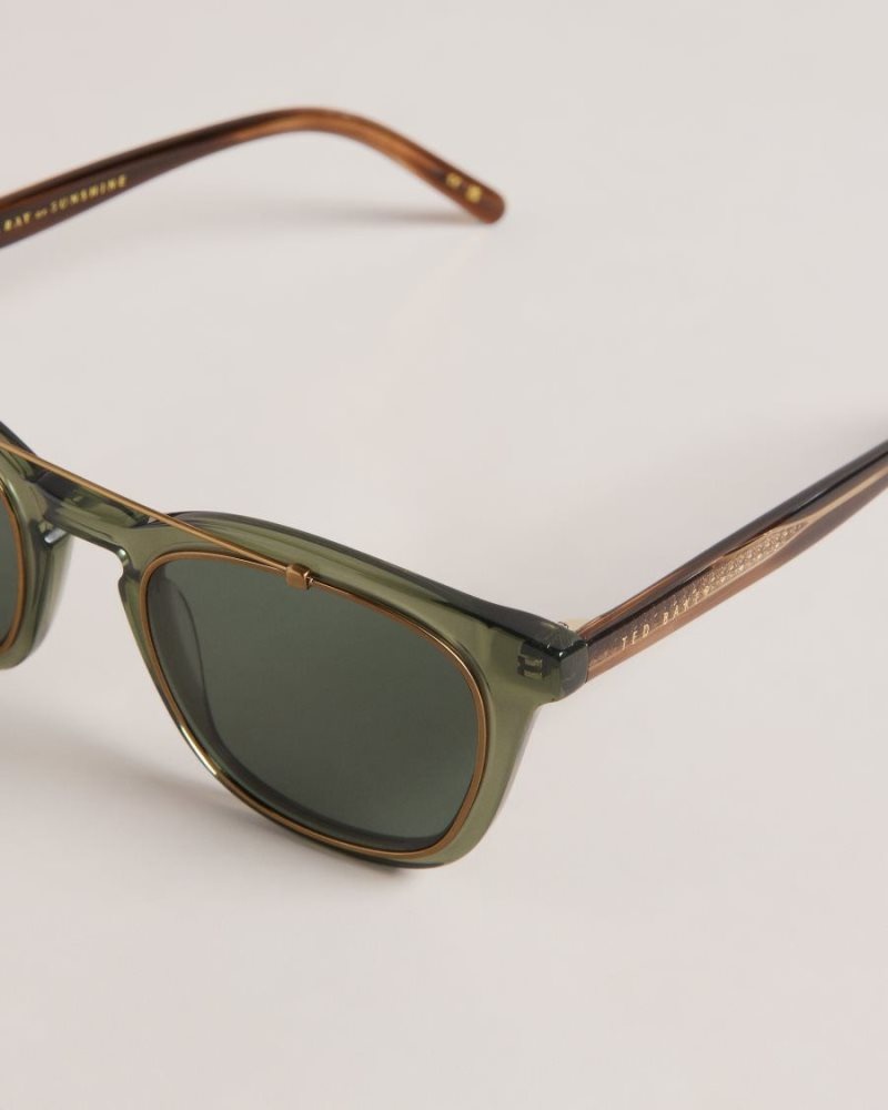 Green Ted Baker Ediison Classic Wire Detail Sunglasses Sunglasses | KCGZWFB-68
