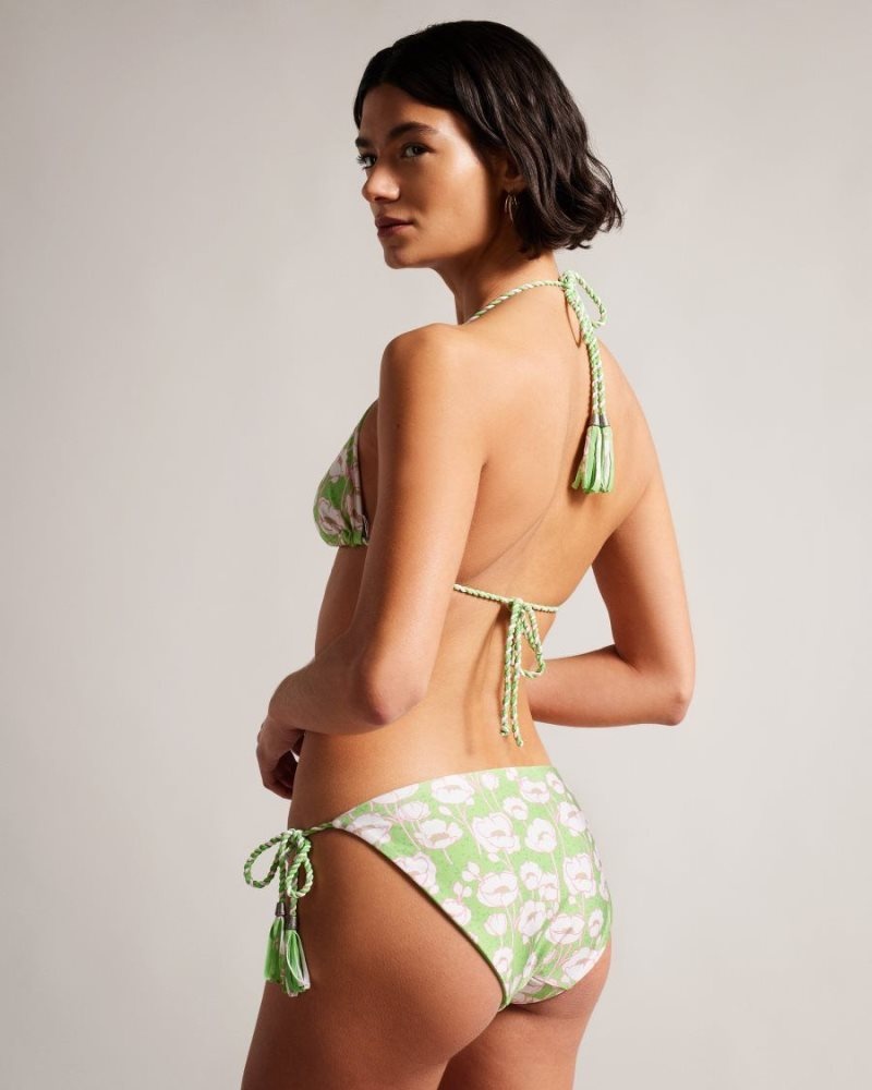 Green Ted Baker Raela Reversible Poppy Print Bikini Top Swimwear & Beachwear | GKUMRHZ-50