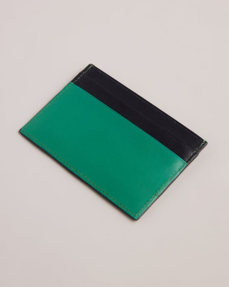 Green Ted Baker Samise Leather Card Holder Wallets & Cardholders | URSCETB-42
