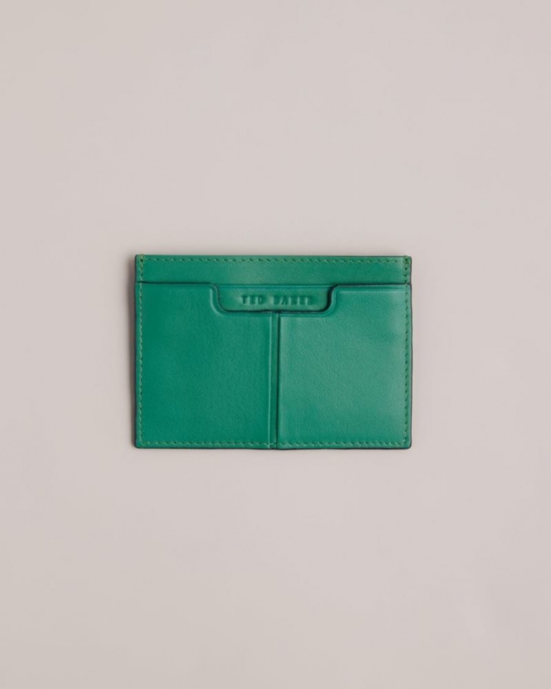 Green Ted Baker Samise Leather Card Holder Wallets & Cardholders | URSCETB-42