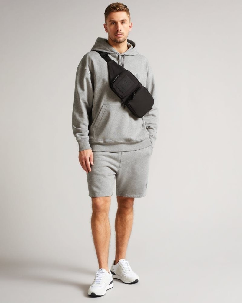 Grey-Marl Ted Baker Owenns Relaxed Fit Hoodie Sweatshirts & Hoodies | PBUMVGX-48