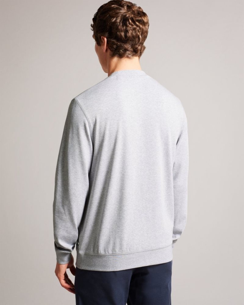 Grey-Marl Ted Baker Sonics Long Sleeve Branded Jumper Sweatshirts & Hoodies | OHSEBMD-43