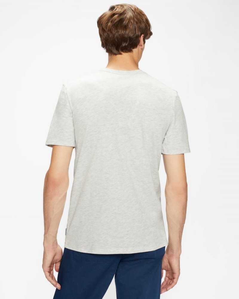 Grey Ted Baker Broni Short Sleeve Branded T-Shirt Tops | WRHAYOT-17
