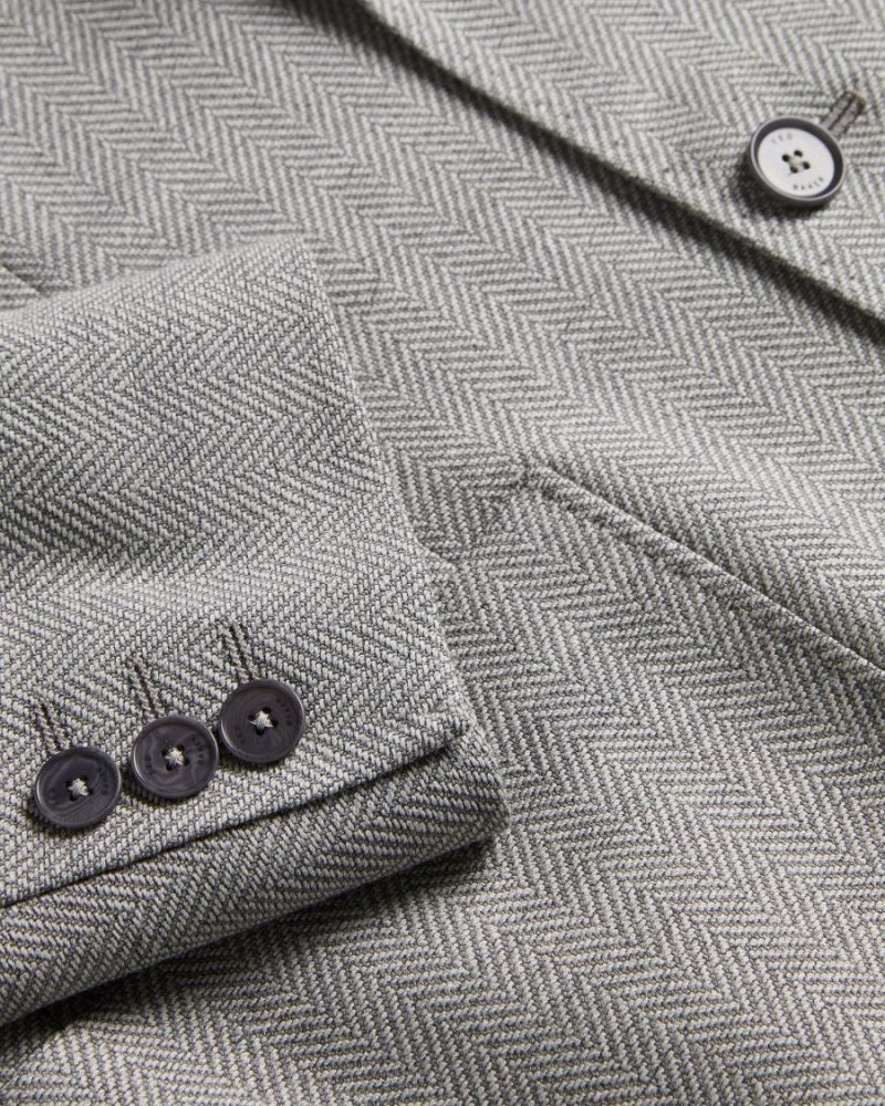 Grey Ted Baker Luccaj Herringbone Jacket Coats & Jackets | BSVRTDH-40
