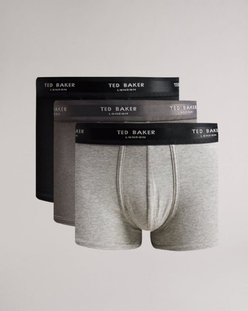 Grey Ted Baker Nino 3 Pack Assorted Trunks Underwear | ZPURVWB-94