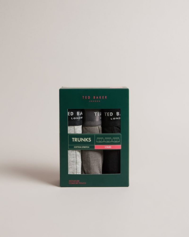 Grey Ted Baker Nino 3 Pack Assorted Trunks Underwear | ZPURVWB-94