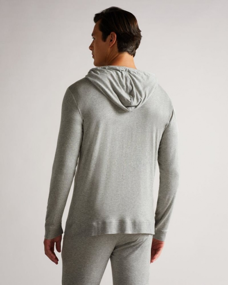 Grey Ted Baker Sparww Solid Modal Hoodie Pyjamas & Nightwear | KWXOTHV-41