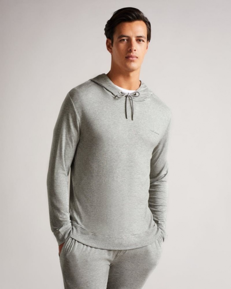 Grey Ted Baker Sparww Solid Modal Hoodie Pyjamas & Nightwear | KWXOTHV-41