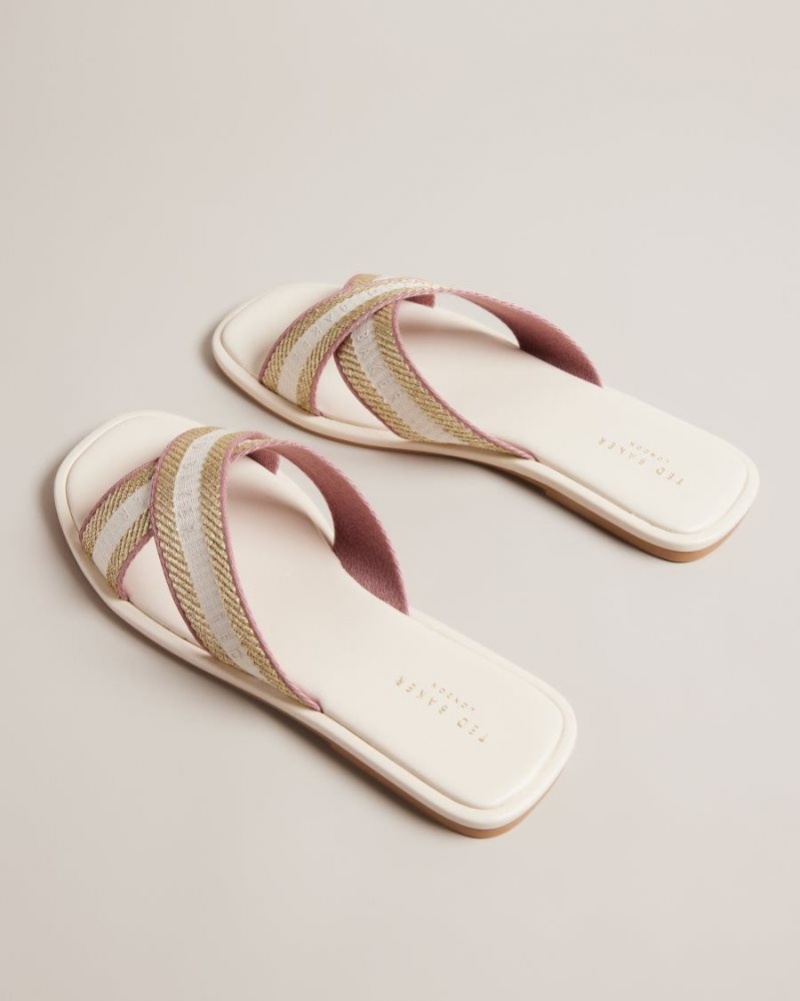 Ivory Ted Baker Ashika Webbing Strap Sandals Sandals & Sliders | WICFRTK-39