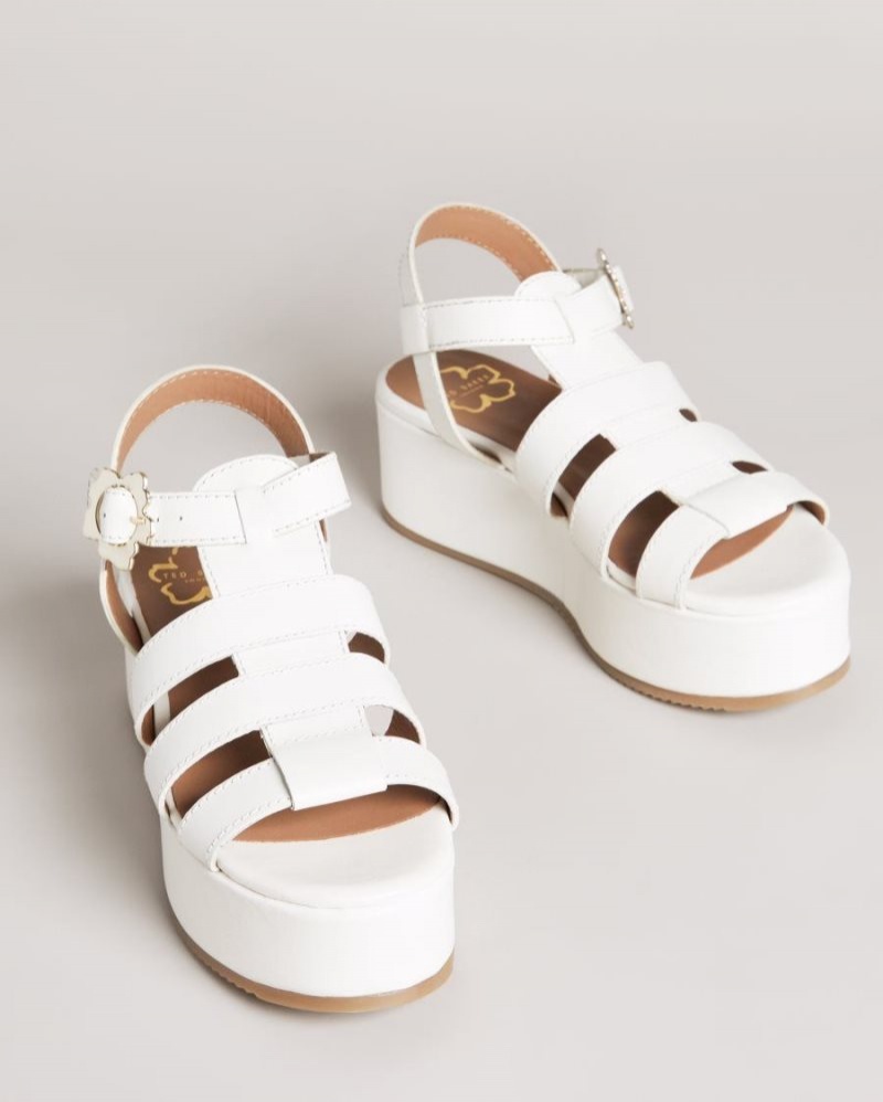 Ivory Ted Baker Ffayeta Leather Fisherman Platform Sandals Sandals & Sliders | HELMOCZ-16