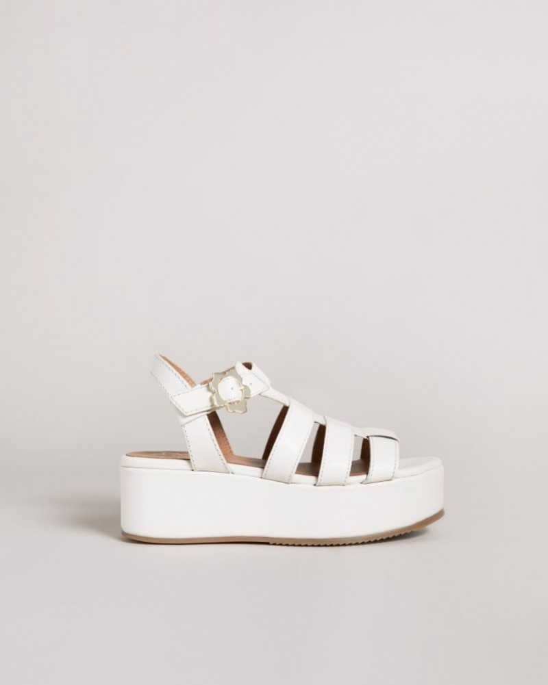 Ivory Ted Baker Ffayeta Leather Fisherman Platform Sandals Sandals & Sliders | HELMOCZ-16