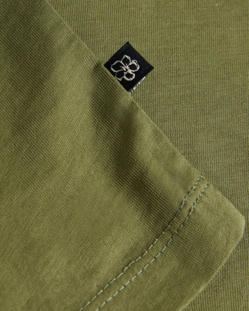 Khaki Ted Baker Broni Short Sleeve Branded T-Shirt Tops | FYPEITH-31