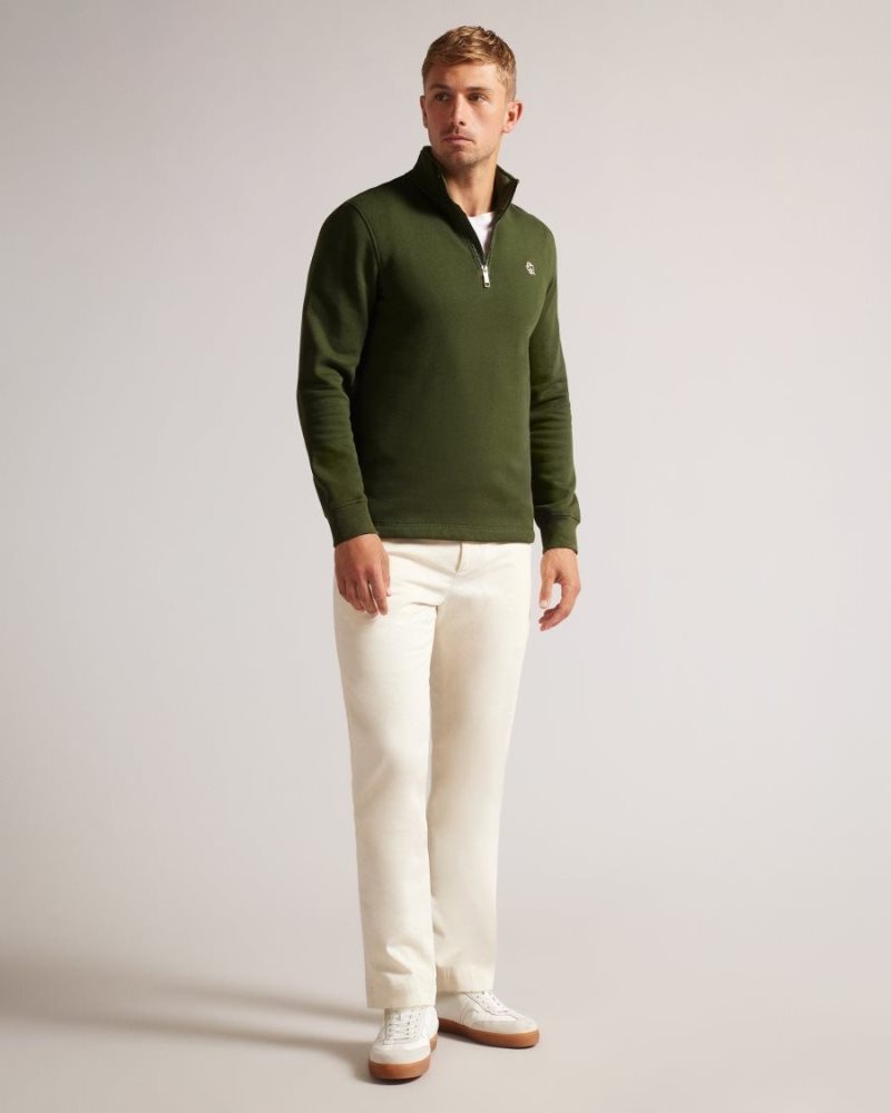 Khaki Ted Baker Kilbrn High Neck Sweatshirt Sweatshirts & Hoodies | RPZIGXB-82