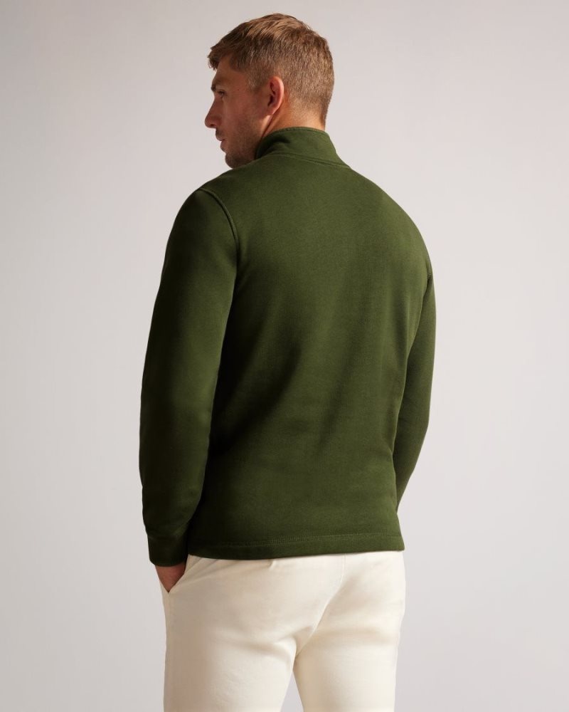 Khaki Ted Baker Kilbrn High Neck Sweatshirt Sweatshirts & Hoodies | RPZIGXB-82