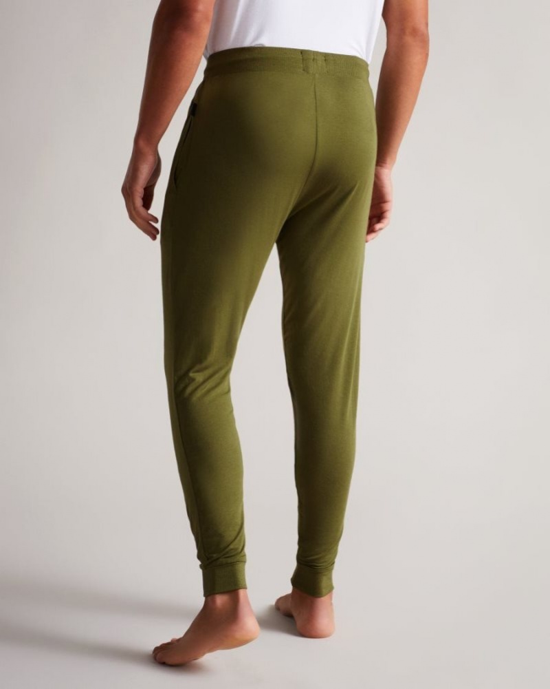 Khaki Ted Baker Rrobiin Solid Modal Joggers Pyjamas & Nightwear | JZQVEYI-64