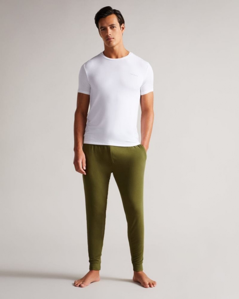 Khaki Ted Baker Rrobiin Solid Modal Joggers Pyjamas & Nightwear | JZQVEYI-64