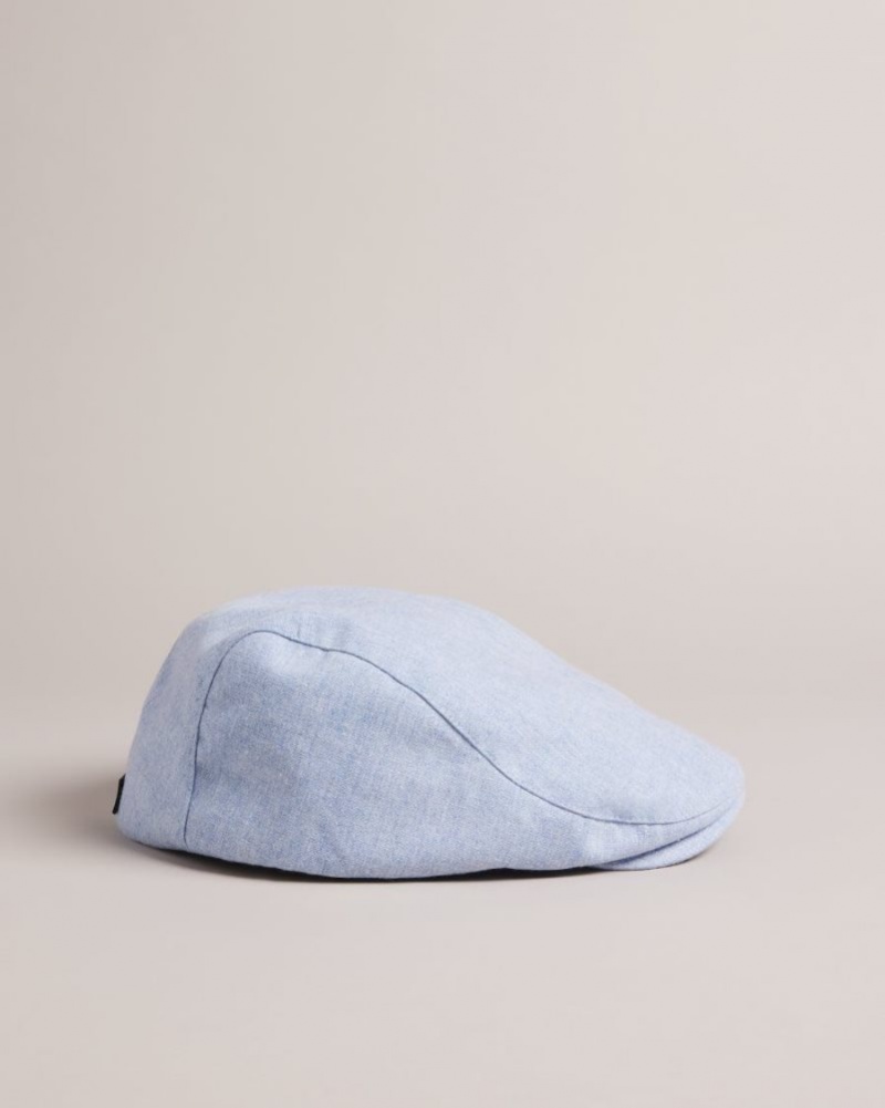 Light Blue Ted Baker Drakee Flat Cap Hats & Caps | ZKXQSBL-70