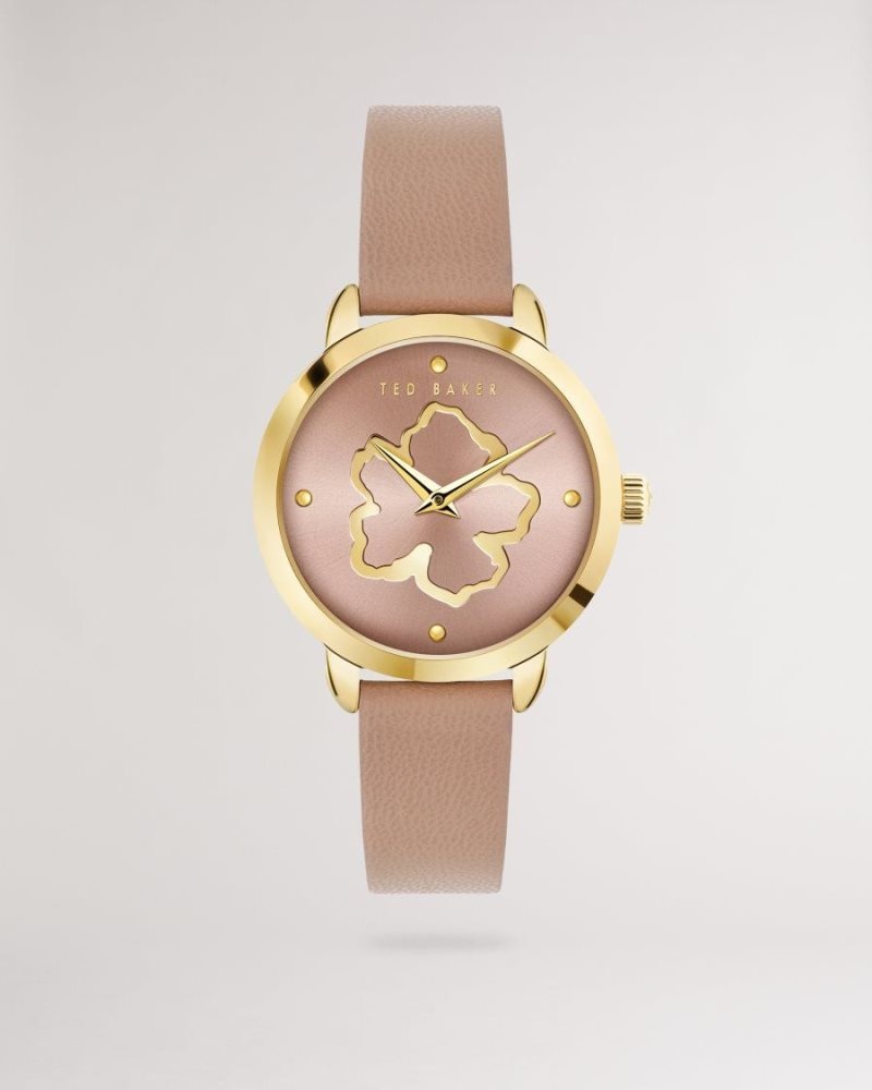 Light Brown Ted Baker Devasy Magnolia Watch With Vegan Leather Strap Watches | JVODNCZ-19