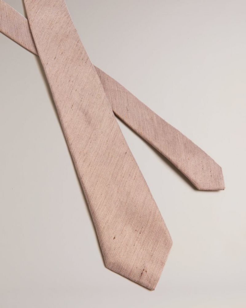 Light Brown Ted Baker Jamzez Textured Silk Blend Tie Ties & Bowties | XYVINSF-75