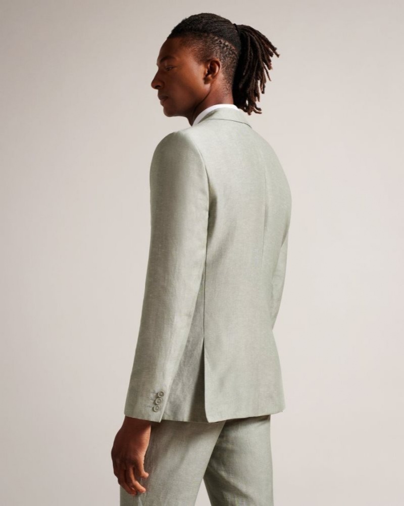 Light Green Ted Baker Lancej Wool And Linen Blazer Suits | CQBONUY-01