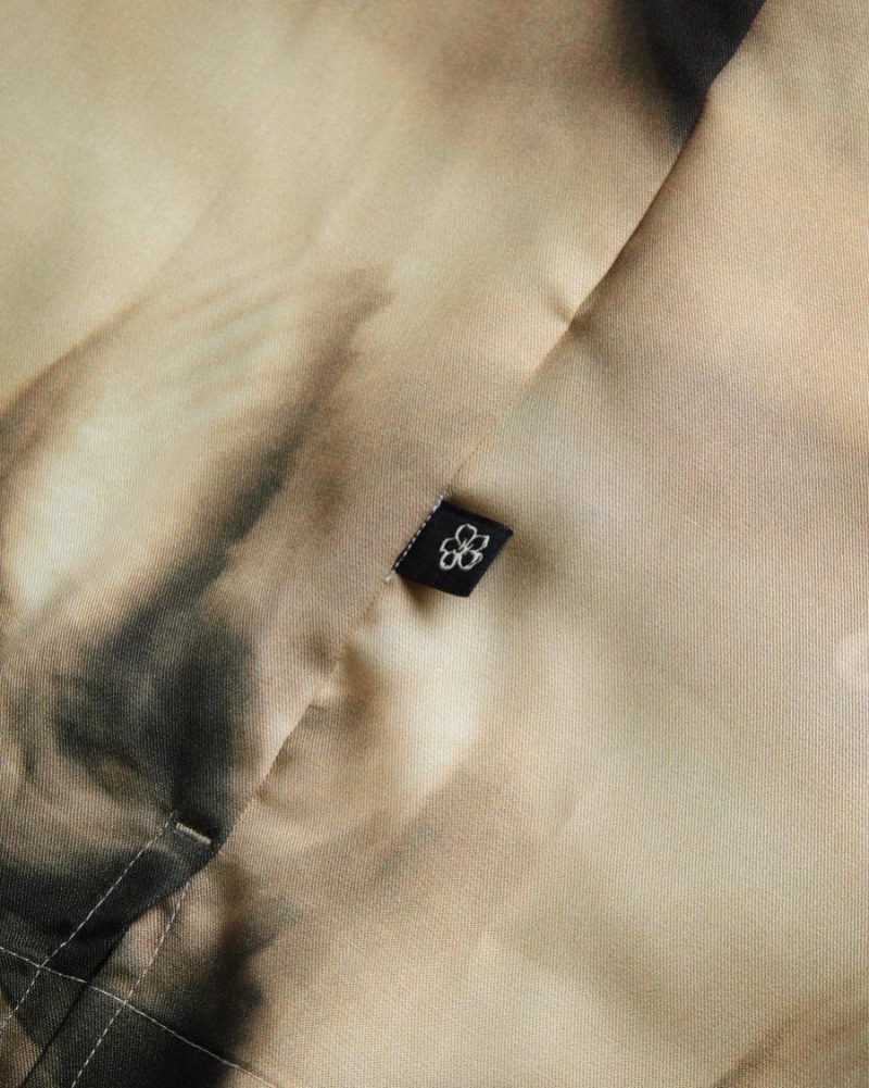 Light Grey Ted Baker Bentham Long Sleeve Lyocell Abstract Print Shirt Shirts | ZYPKSVL-14