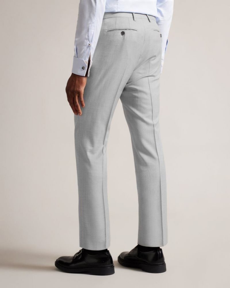 Light Grey Ted Baker Byront Slim Fit Wool Trousers Suits | FXVBGJI-58