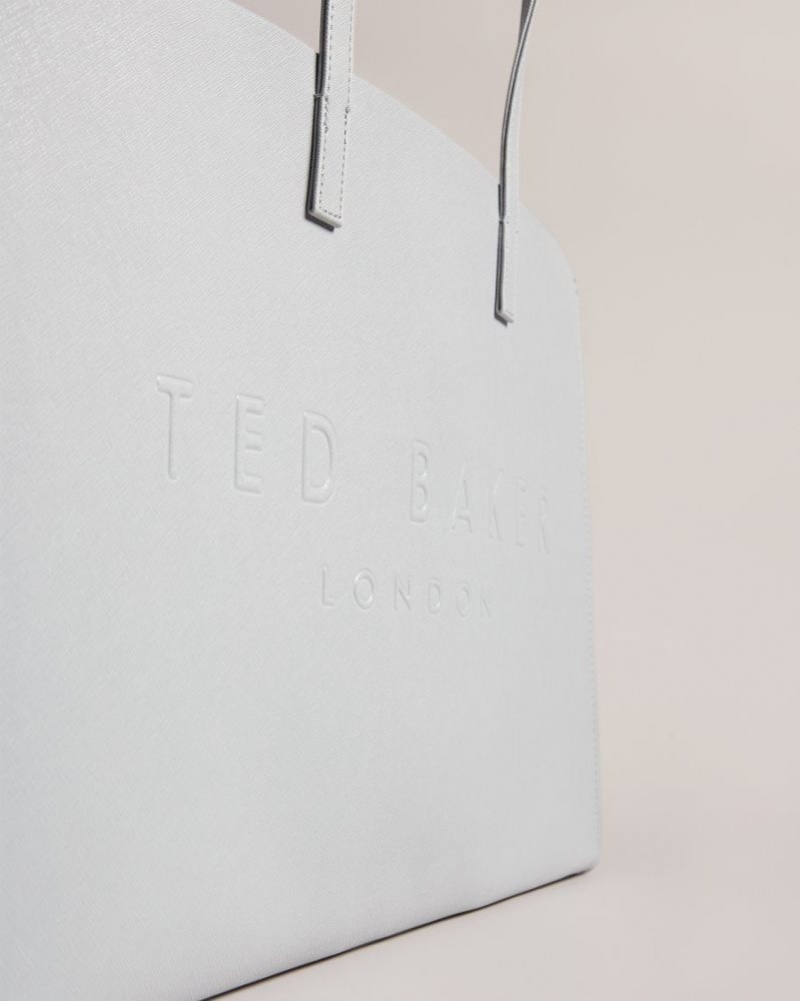 Light Grey Ted Baker Sukicon Large Icon Bag Tote Bags | FSCXMIW-85