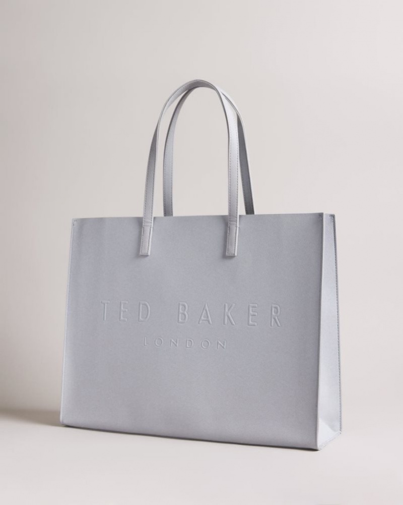 Light Grey Ted Baker Sukicon Large Icon Bag Tote Bags | FSCXMIW-85