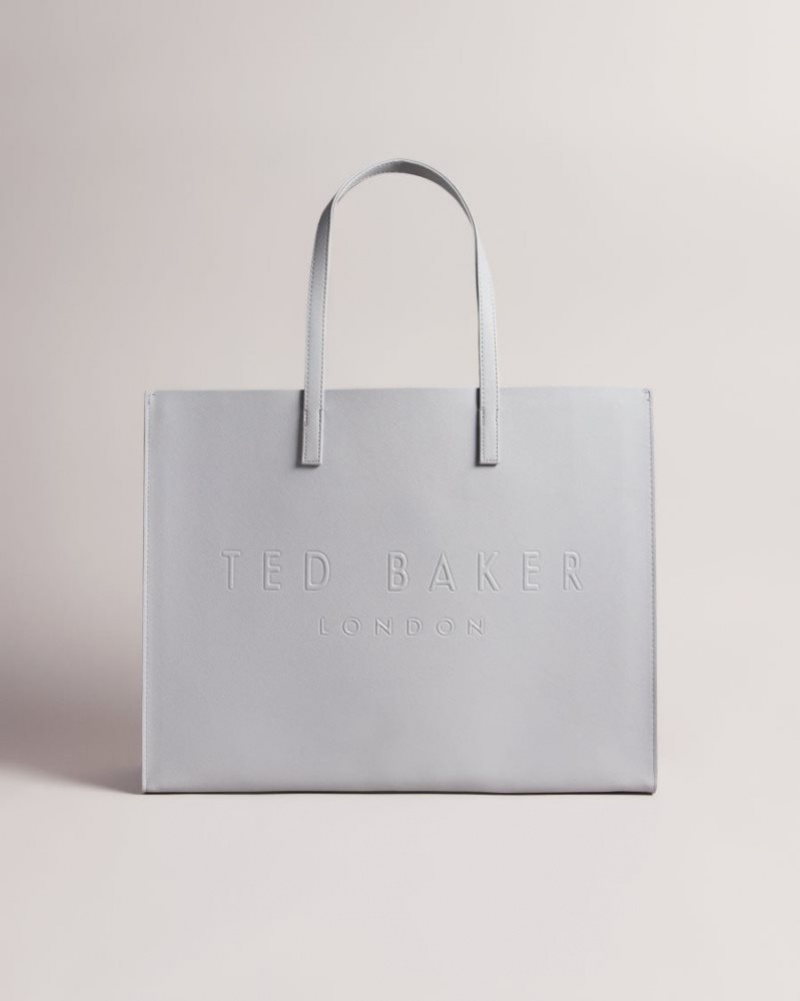 Light Grey Ted Baker Sukicon Large Icon Bag Tote Bags | FSCXMIW-85