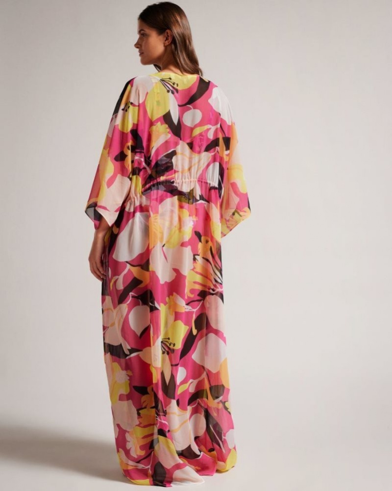 Light Nude Ted Baker Lucenaa Abstract Maxi Cover Up Swimwear & Beachwear | QBPORCL-90