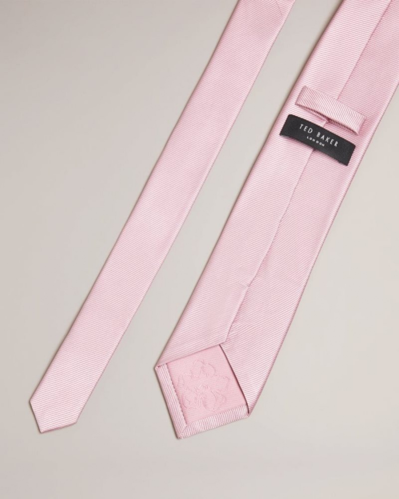 Light Pink Ted Baker Moorez Ottoman Silk Tie Ties & Bowties | OIRPGJT-93