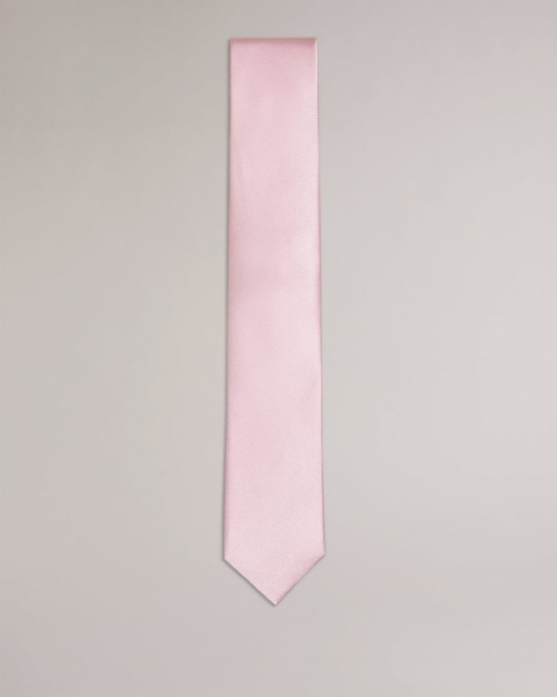 Light Pink Ted Baker Moorez Ottoman Silk Tie Ties & Bowties | OIRPGJT-93