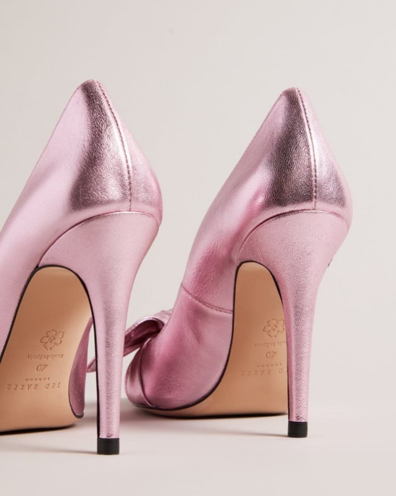 Light Pink Ted Baker Ryal Metallic Court Shoes Heels | GDOSFYU-23