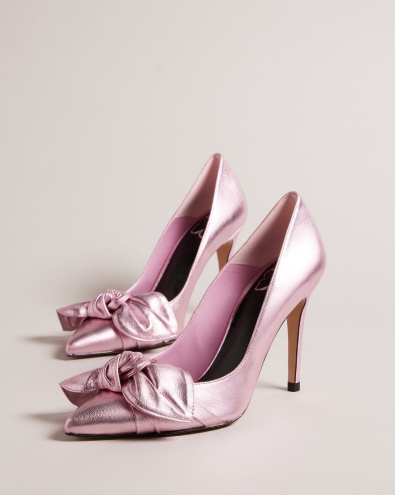 Light Pink Ted Baker Ryal Metallic Court Shoes Heels | GDOSFYU-23